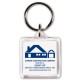 Custom Logo Square Acrylic Key Ring - 1-1/2"x1-1/2" -