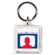 Custom Logo Square Acrylic Key Ring - 1-1/2"x1-1/2" -