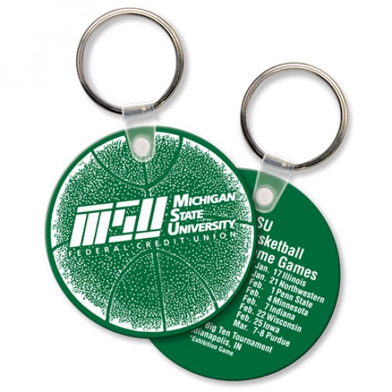 Custom Logo  Sof-Touch (R) - Round shape key tag with split ring.