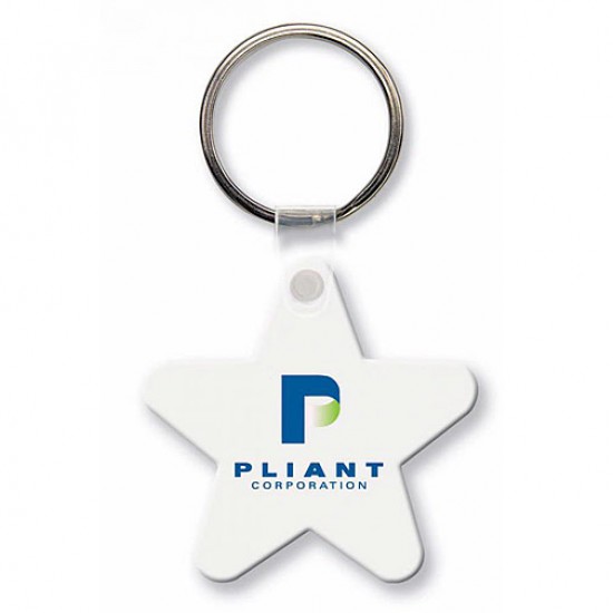 Custom Logo  Sof-Touch (R) - Star shape key tag with split ring.