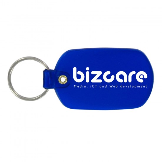 Custom Logo Oval shaped, vinyl key tag.