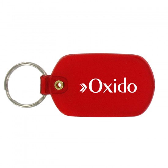 Custom Logo Oval shaped, vinyl key tag.