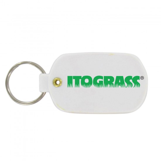 Custom Logo Oval shaped, vinyl key tag.