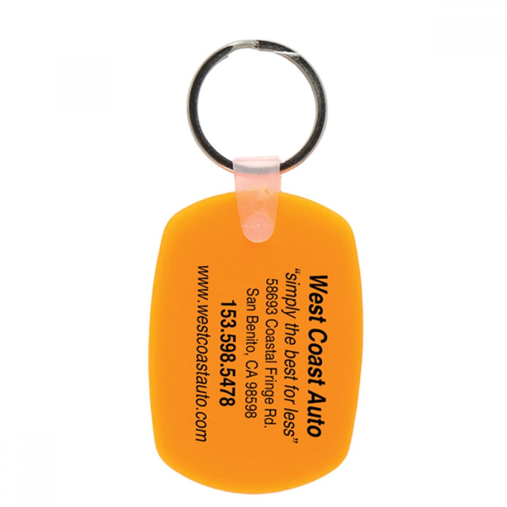Custom Logo Oval soft squeezable key tag. Oval Shape - CLK5460