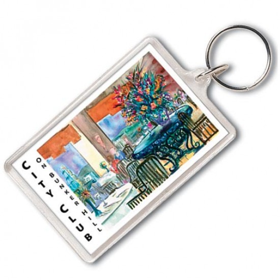 Custom Logo Jumbo Rectangle Acrylic Keytag