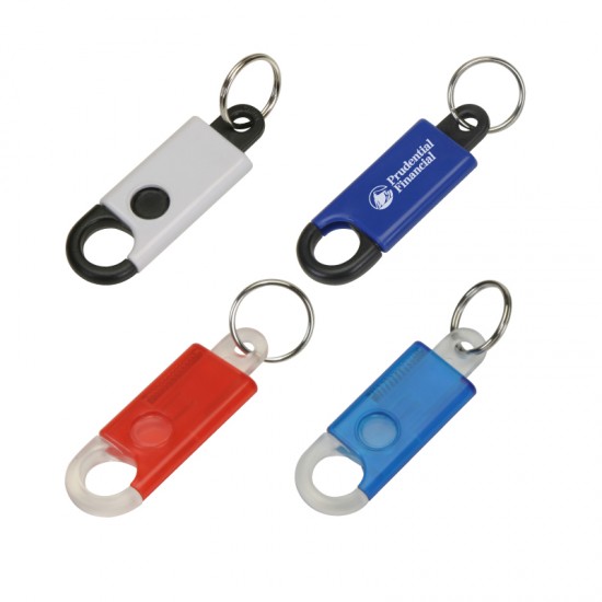 Custom Logo Button Activated Clip Keyring