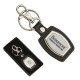 Custom Logo Leather & Brushed Plate Keyring