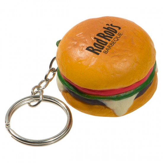 Custom Logo Hamburger Stress Reliever Keychain