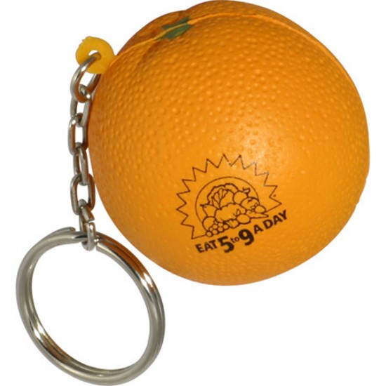 Custom Logo Orange Stress Reliever Keychain