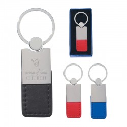 Custom Logo Metal/Simulated Leather Key Tag Custom Logo Metal/Simulated Leather Key Tag