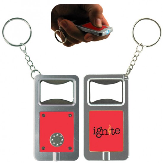 Custom Logo LED Keytag w/ Bottle Opener