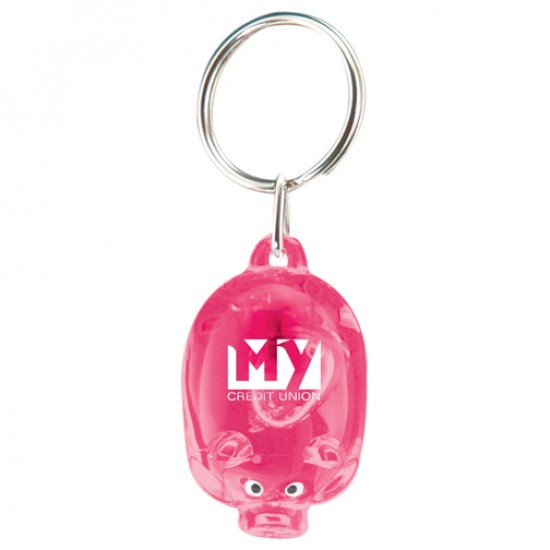 Custom Logo Light Up Piggy Keytag