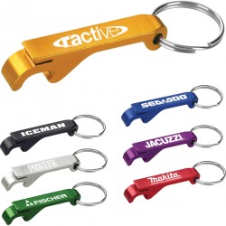 Custom Logo Aluminum Bottle/ Can Opener w/ Key Ring Custom Logo Aluminum Bottle/ Can Opener w/ Key Ring