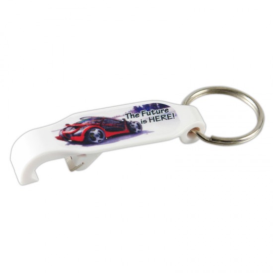 Custom Logo Beverage Opener Key Chain W/ Full Digital Imprint