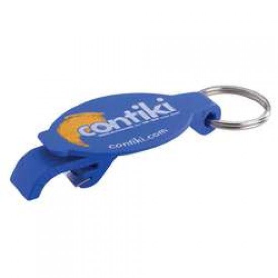 Custom Logo Elliptical Beverage Wrench Bottle & Can Opener w/ Key Chain