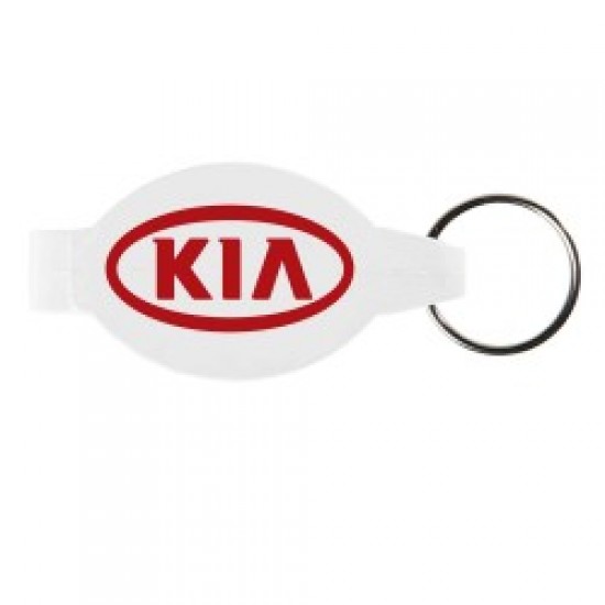 Custom Logo Elliptical Beverage Wrench Bottle & Can Opener w/ Key Chain