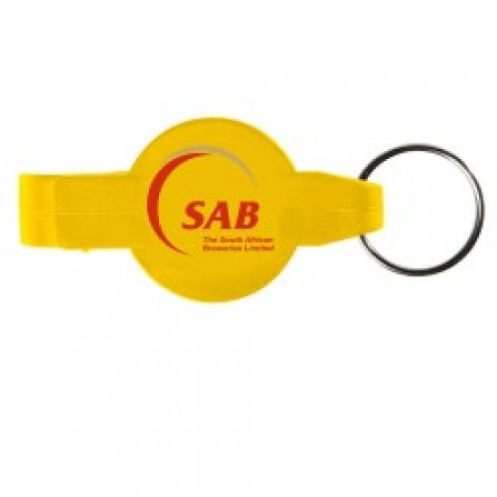 Custom Logo Round Beverage Wrench Bottle & Can Opener w/ Key Chain