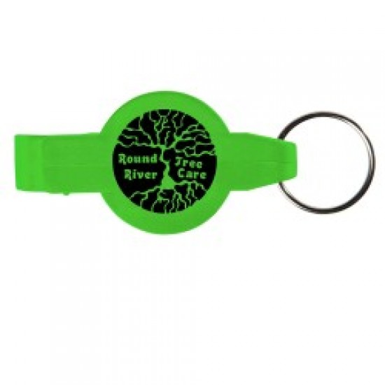 Custom Logo Round Beverage Wrench Bottle & Can Opener w/ Key Chain