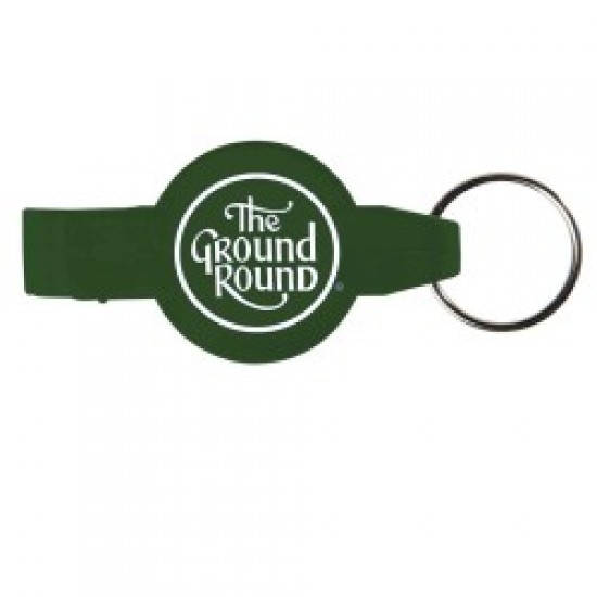 Custom Logo Round Beverage Wrench Bottle & Can Opener w/ Key Chain