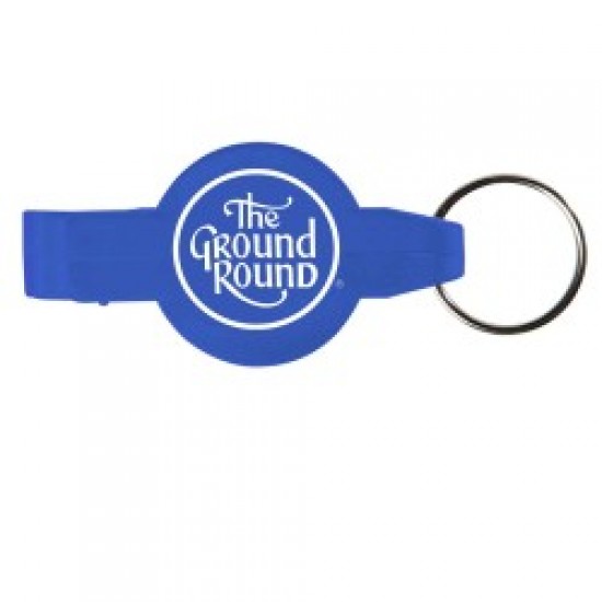 Custom Logo Round Beverage Wrench Bottle & Can Opener w/ Key Chain