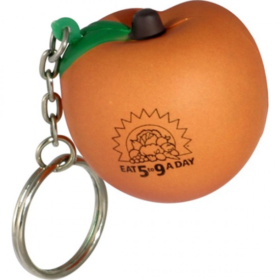 Custom Logo Peach Stress Reliever Keychain