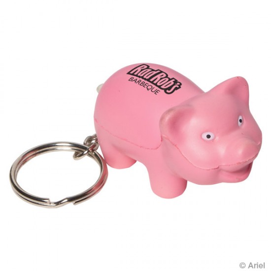 Custom Logo Pig Stress Reliever Keychain
