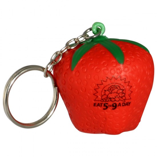 Custom Logo Strawberry Stress Reliever Keychain