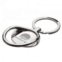 Custom Logo Chrome Bottle Opener Key Ring w/ Split Ring