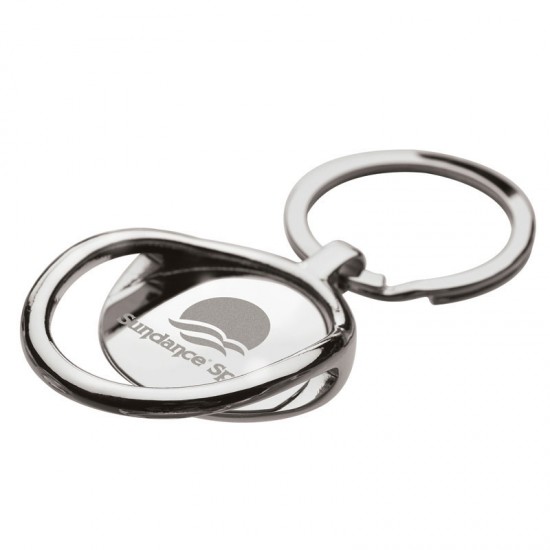 Custom Logo Chrome Bottle Opener Key Ring w/ Split Ring