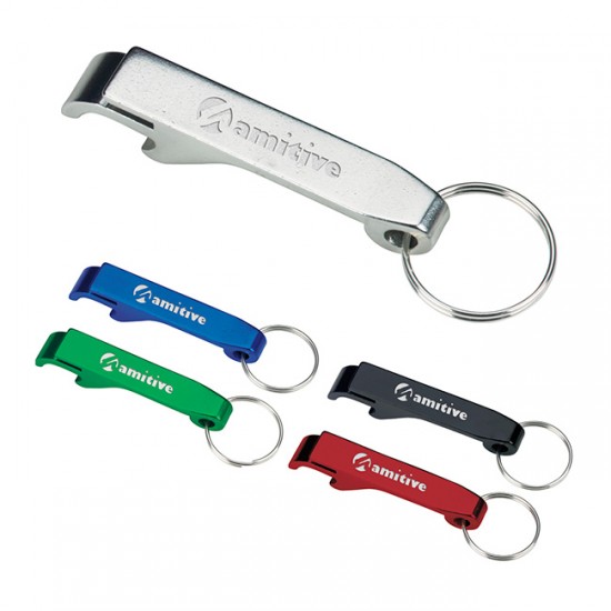 Custom Logo GoodValue Aluminum Bottle Opener w/ Split Ring