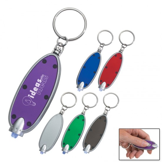 Custom Logo Oval Led Key Chain