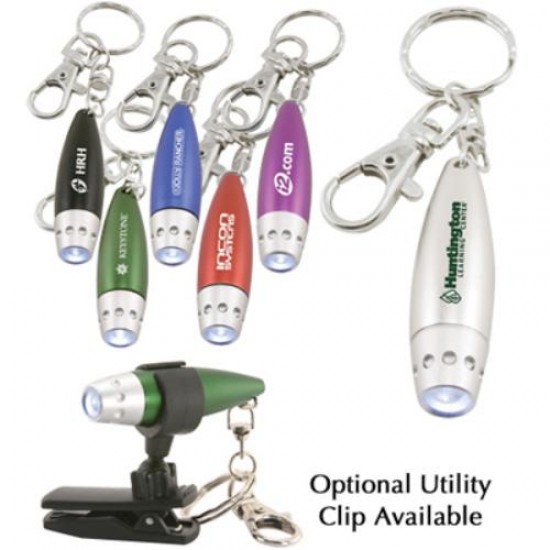 Custom Logo Bullet LED Flashlight Keychain