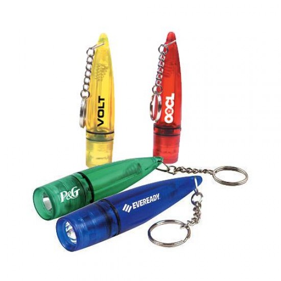 CLK5955Custom Logo Space Age Personal Key Ring Flashlight w/ Battery