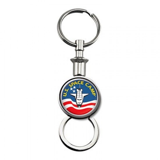 Custom Logo Circular Valet Pull-Apart/ Pull-n-Twist Metal Key Chain