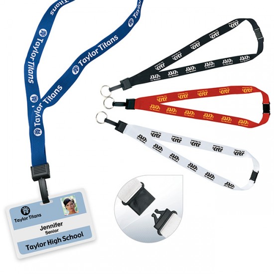 Custom Logo 3/4" Breakaway Lanyard w/ Key Ring