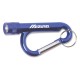 Custom Logo Metal Carabiner Flashlight w/ Split Ring Attachment