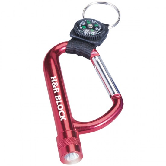 Custom Logo Carabiner Light/Compass