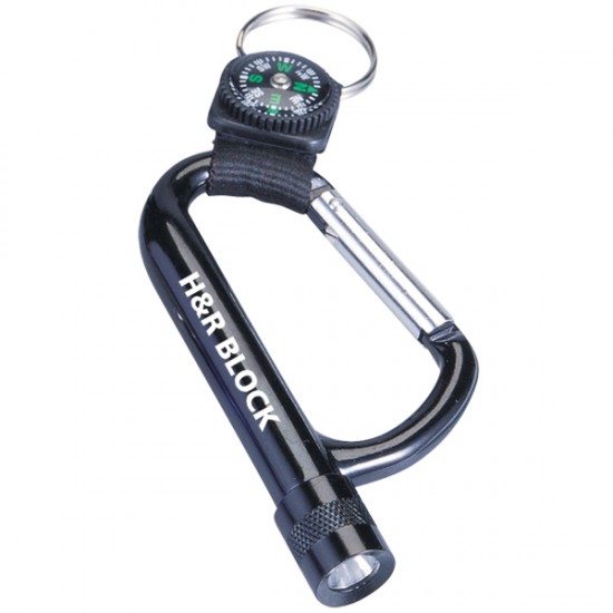 Custom Logo Carabiner Light/Compass