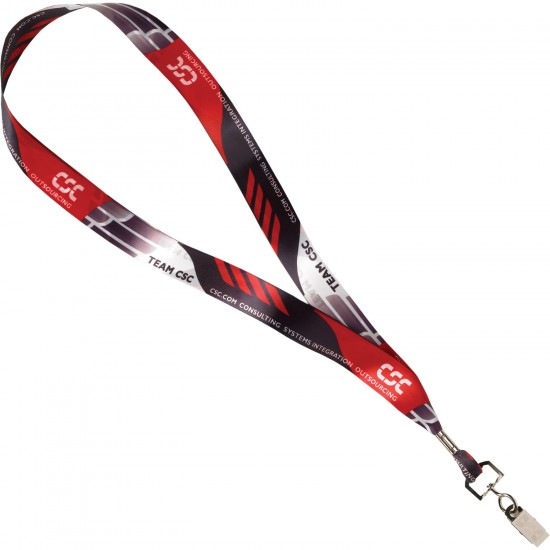 Custom Logo Full Color Satin Ribbon Lanyards