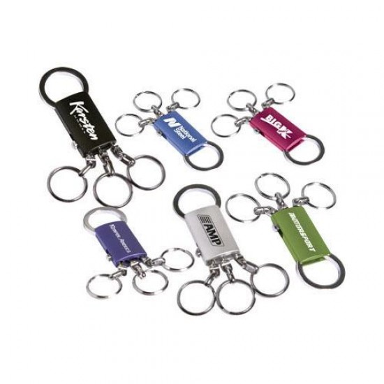 Custom Logo Aluminum Four-in-One Detachable Key Ring