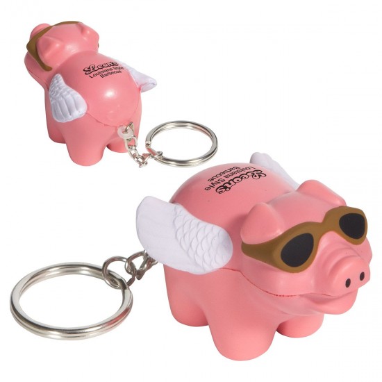 Custom Logo Flying Pig Keychain