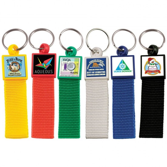 Custom Logo Colorful Nylon Strap Key Chain with Your Logo