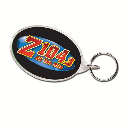 Custom Logo Oval Acrylic Keytag