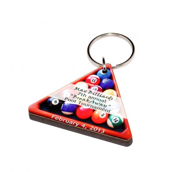 Full Color Custom Shape Wood Key Ring with Your Logo