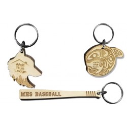 Custom Shape Birch Wood Key Tags Etched with Your Logo Custom Shape Birch Wood Key Tags Etched with Your Logo