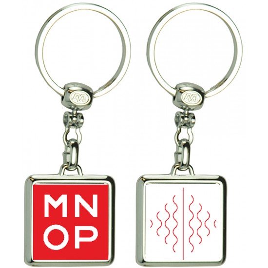 Custom Logo Square Die Cast Metal Domed Key Tag