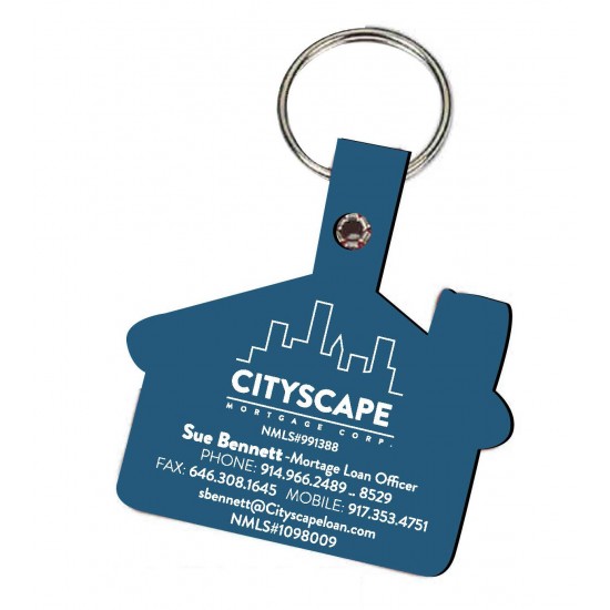 Custom Logo House shaped,vinyl key tag.