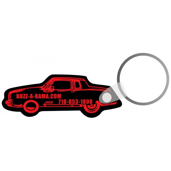 Custom Logo  Sof-Touch (R) - Car shape key tag with split ring.