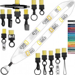 Custom Logo 1" Knitted Cotton Lanyard w/ Metal Crimp & Metal Split-Ring Custom Logo 1" Knitted Cotton Lanyard w/ Metal Crimp & Metal Split-Ring