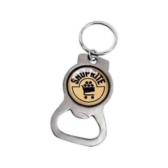 Custom Logo Polished Chrome Metal Bottle Opener Key Chain